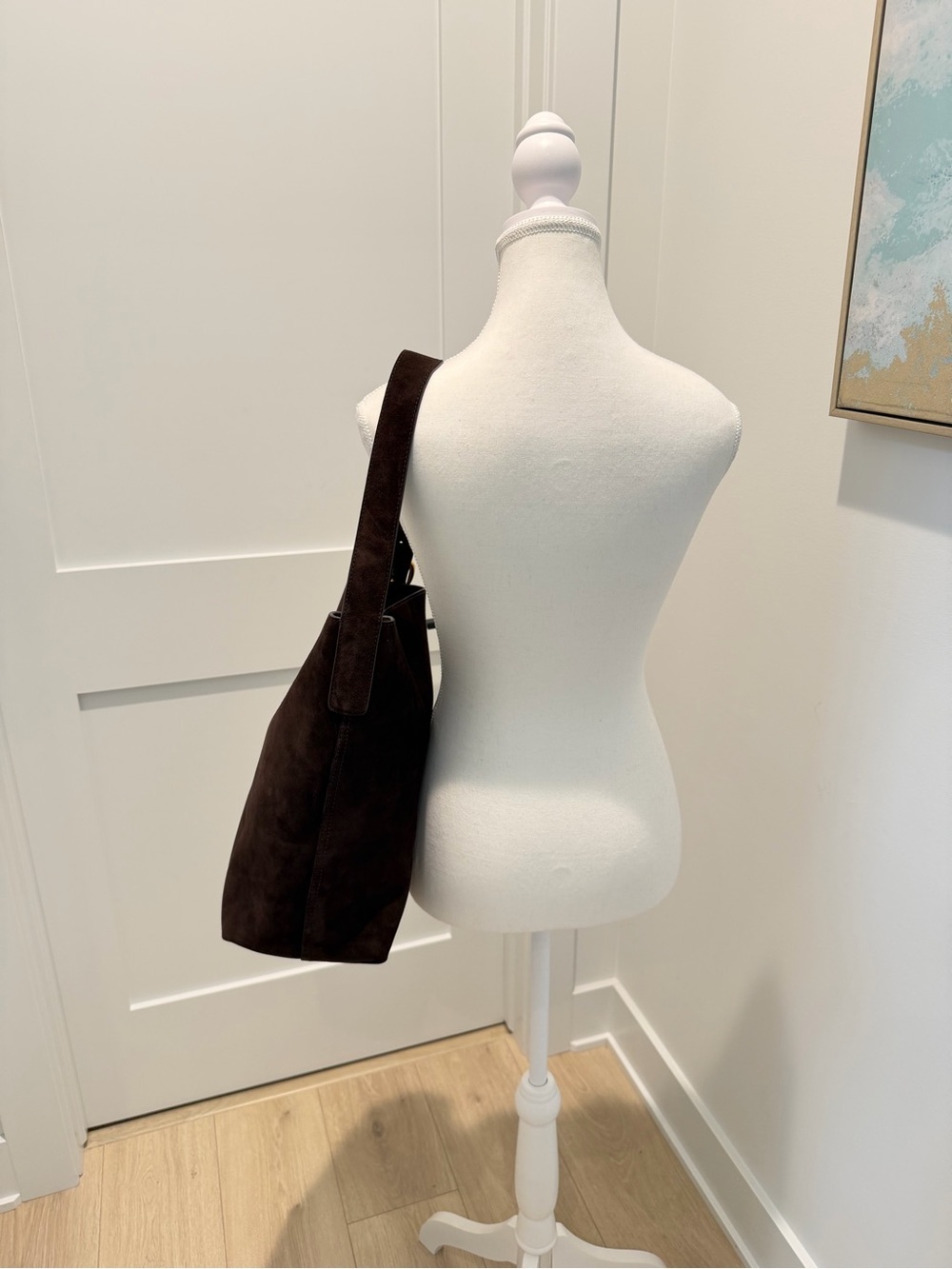 NEW Madewell The Essential Bucket Tote in Dark Carob Brown Suede NM988 $198 - Picture 8 of 13